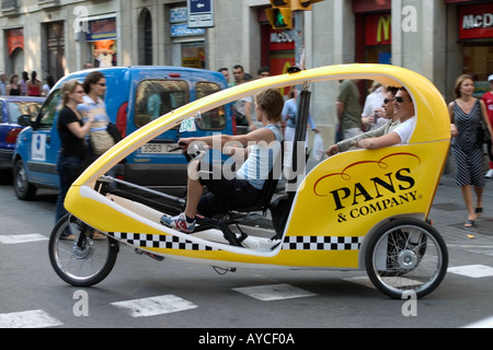 In rickshaw Barcellona Spagna Foto Stock