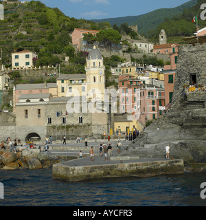 Vernazza Cinque Terre Liguria Italia Foto Stock