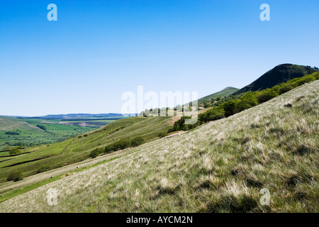 'Mam Tor' Mountain Guardando "La Valle di Edale', Edale 'Il Peak District' Derbyshire England Regno Unito Foto Stock