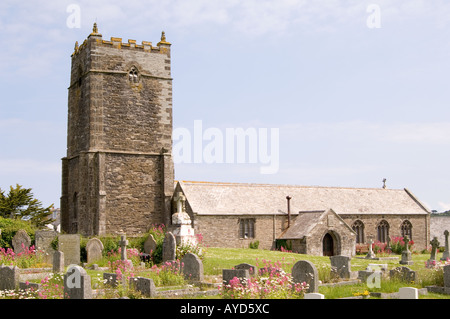 St Merryn chiesa St Merryn vicino a Padstow Cornwall Regno Unito Foto Stock