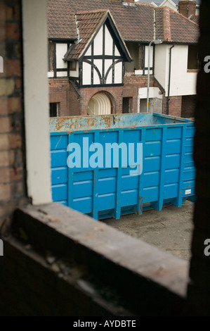 Consiglio case a Carlisle, Cumbria, Regno Unito essendo demolito, a seguito delle disastrose inondazioni del mese di gennaio 2005 Foto Stock