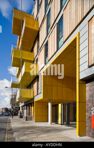 Adelaide Wharf lavoratore chiave appartamenti, Shoreditch, Londra, esterna Foto Stock