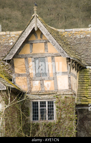Il graticcio xvi centuary elizabethan Manor House a Monaughty vicino Knighton Powys Wales UK Foto Stock
