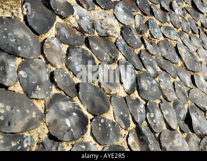 Knapped pannello flint Thetford Stazione ferroviaria NORFOLK REGNO UNITO Foto Stock