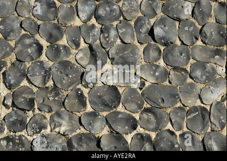 Knapped pannello flint Thetford Stazione ferroviaria NORFOLK REGNO UNITO Foto Stock