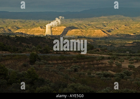 ASCÓ CENTRALI NUCLEARI . RIBERA D'Ebre regione , provincia di Tarragona. CATALONIA .SPAGNA Foto Stock