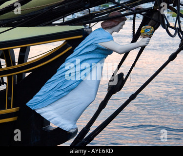 Polena sul Tall Ship Amicizia Foto Stock