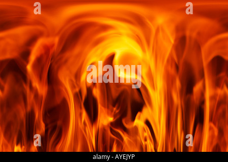 Colpo di fuoco e fiamme Foto Stock