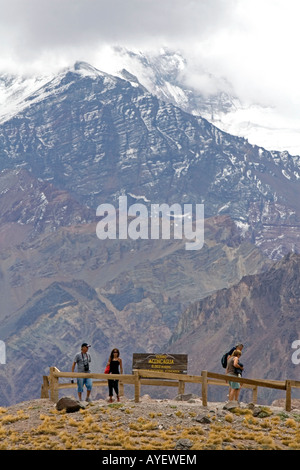 Monte Aconcagua nelle Ande Mountians gamma Argentina Foto Stock