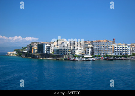 Corfù città greca Mare Ionio grecia Europa Foto Stock