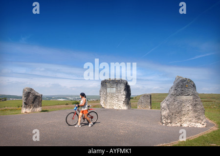 Il memoriale di Aneurin Bevan CHE HANNO FORMATO IL SERVIZIO SANITARIO NAZIONALE CHE SI AFFACCIA TREDEGAR VICINO A EBBW VALE GWENT South Wales UK Foto Stock