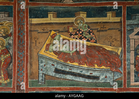 Umorismo dipinto Chiesa esterni dipinti a muro Foto Stock