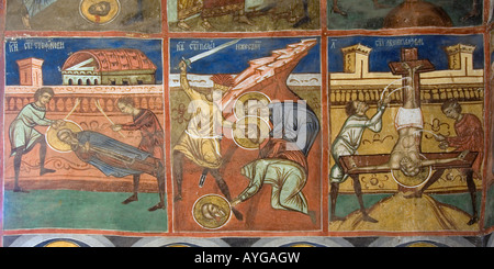 Umorismo dipinto Chiesa esterni dipinti a muro Foto Stock