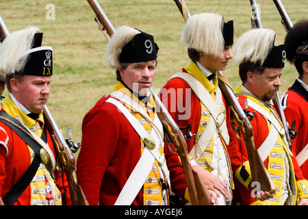 Battaglia di Bennington trionfo per i coloni americani Vermont guerra rivoluzionaria Rievocazione Storica Foto Stock