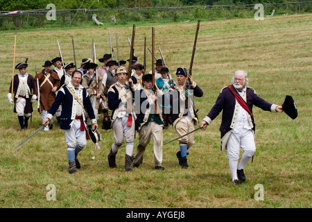 Battaglia di Bennington trionfo per i coloni americani Vermont guerra rivoluzionaria Rievocazione Storica Foto Stock