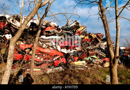 Rottamazione delle automobili abbandonate Foto Stock