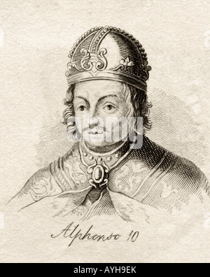 Alfonso X di Castiglia, 1221 - 1284. Monarca spagnolo, Re di Castiglia Leon e Galizia Foto Stock