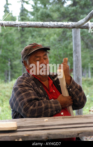 Comunità nativa di Mistissini nel Quebec settentrionale, Cree People & Crafts Foto Stock