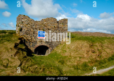 In vendita segno su rovinato fornace di calce Goat Island Ardmore Co Waterford Irlanda Foto Stock