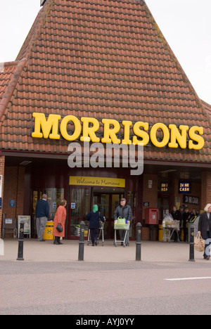 Ingresso al Morrisons Store a Beccles,Suffolk, Regno Unito Foto Stock