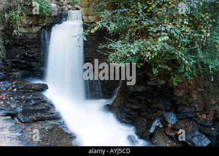 Flume a cascata un pre guerra civile Mill Damn a Roswell GA USA Foto Stock