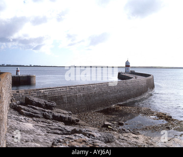 Porto di pietra frangiflutti, Castletown, Isola di Man Foto Stock