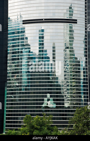 La riflessione di Hong Kong grattacieli di Hong Kong Foto Stock