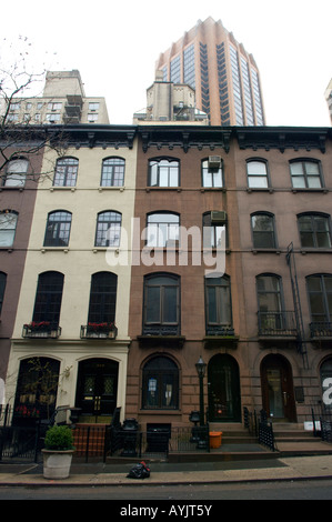 Pietre marroni nel quartiere di Murray Hill di Manhattan a New York Foto Stock