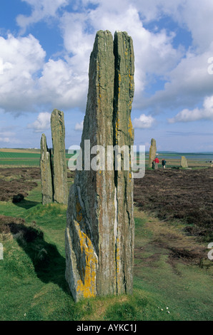 La Scozia, isole Orcadi, anello di Brodgar, neolitica cerchio di pietra Foto Stock