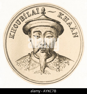 Kublai Khan mongolo Coin Foto Stock