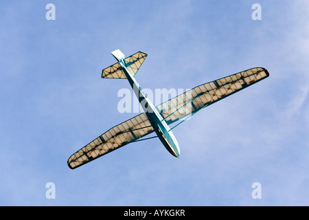 Vintage glider provenienti per atterrare sulla lunga Mynd, Shropshire Foto Stock