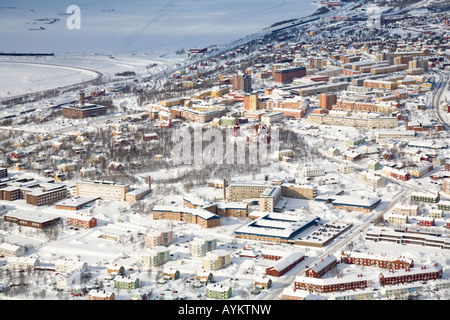 Vista aerea di Kiruna in Svezia settentrionale Foto Stock