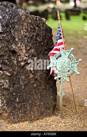 Guerra rivoluzionaria soldato marcatore in un Boston, Massachusetts cimitero Foto Stock