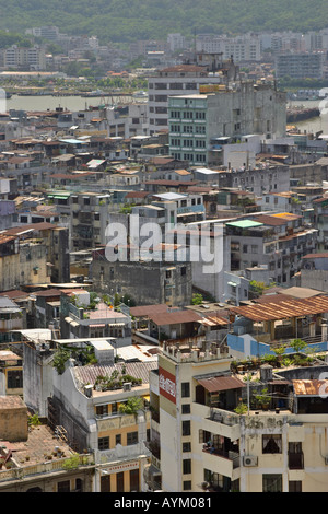 Delle baraccopoli vicino al lungomare di Macao Cina Foto Stock