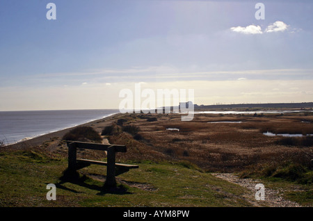 MINSMERE WILDLIFE R.S.P.B. Riserva dalla DUNWICH HEATH IN PRIMAVERA. SUFFOLK. In Inghilterra. Foto Stock