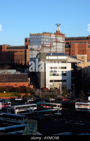 Quarry Hill Leeds da New York Street Playhouse di Leeds e dalla stazione degli autobus Foto Stock