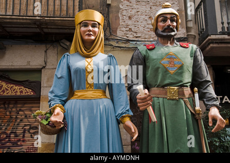 "Laia processione' nella Plaça de Sant Josep Oriol Foto Stock