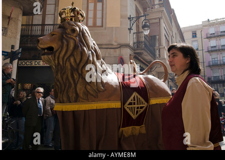 "Laia processione' nella Plaça de Sant Josep Oriol Foto Stock