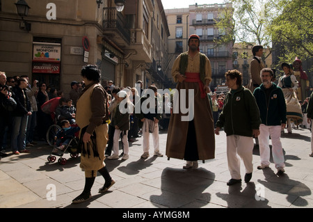 "Laia processione' nella Plaça de Sant Josep Oriol Foto Stock