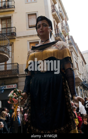 "Laia processione' nella Plaça de Sant Josep Oriol Foto Stock