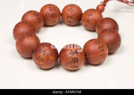In legno perline di preghiera Foto Stock
