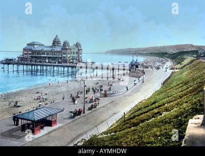 Il lungomare di Colwyn Bay Conwy North West Wales, Regno Unito Foto Stock