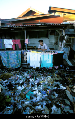 Sabah watervillage di Kota Kinabalu Foto Stock