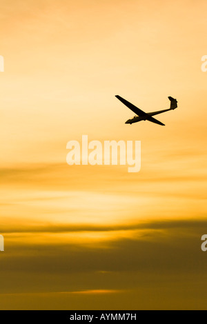 Un aliante in arrivo a terra sulla lunga Mynd, Shropshire Foto Stock