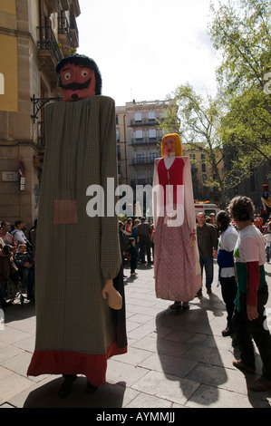 "Laia processione' nella Plaça de Sant Josep Oriol Foto Stock