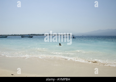 Gili Trawangan scena sulla spiaggia vicino a Lombok in Indonesia Foto Stock