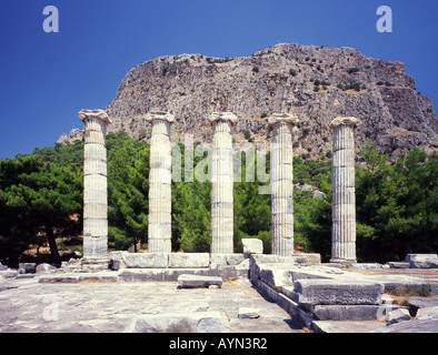 Tempio della dea Afrodite greca antica Priene Turchia Foto Stock