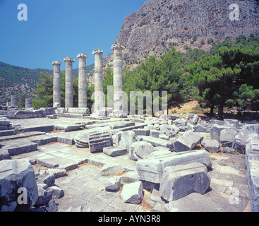 Tempio della dea Afrodite greca antica Priene Turchia Foto Stock