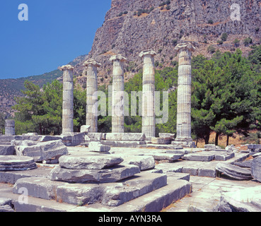 Tempio della dea Afrodite greca antica Priene Turchia Foto Stock