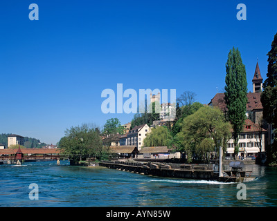 Europa Schweiz svizzera Swiss Luzern Lucerne Spreuerbruecke Ponte Spreuer Foto Stock